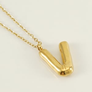 1 Piece Simple Series Simple Letter V Stainless Steel  Gold Color Women's Pendant Necklaces h5 